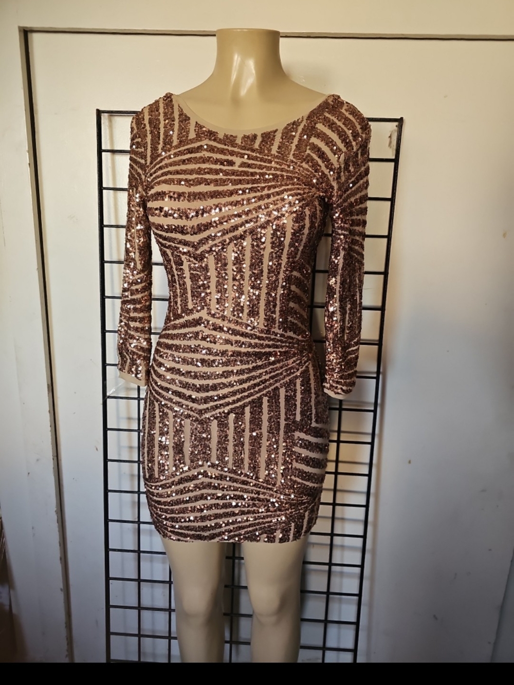 Forever 21 Rose Gold Sequin Mini Dress